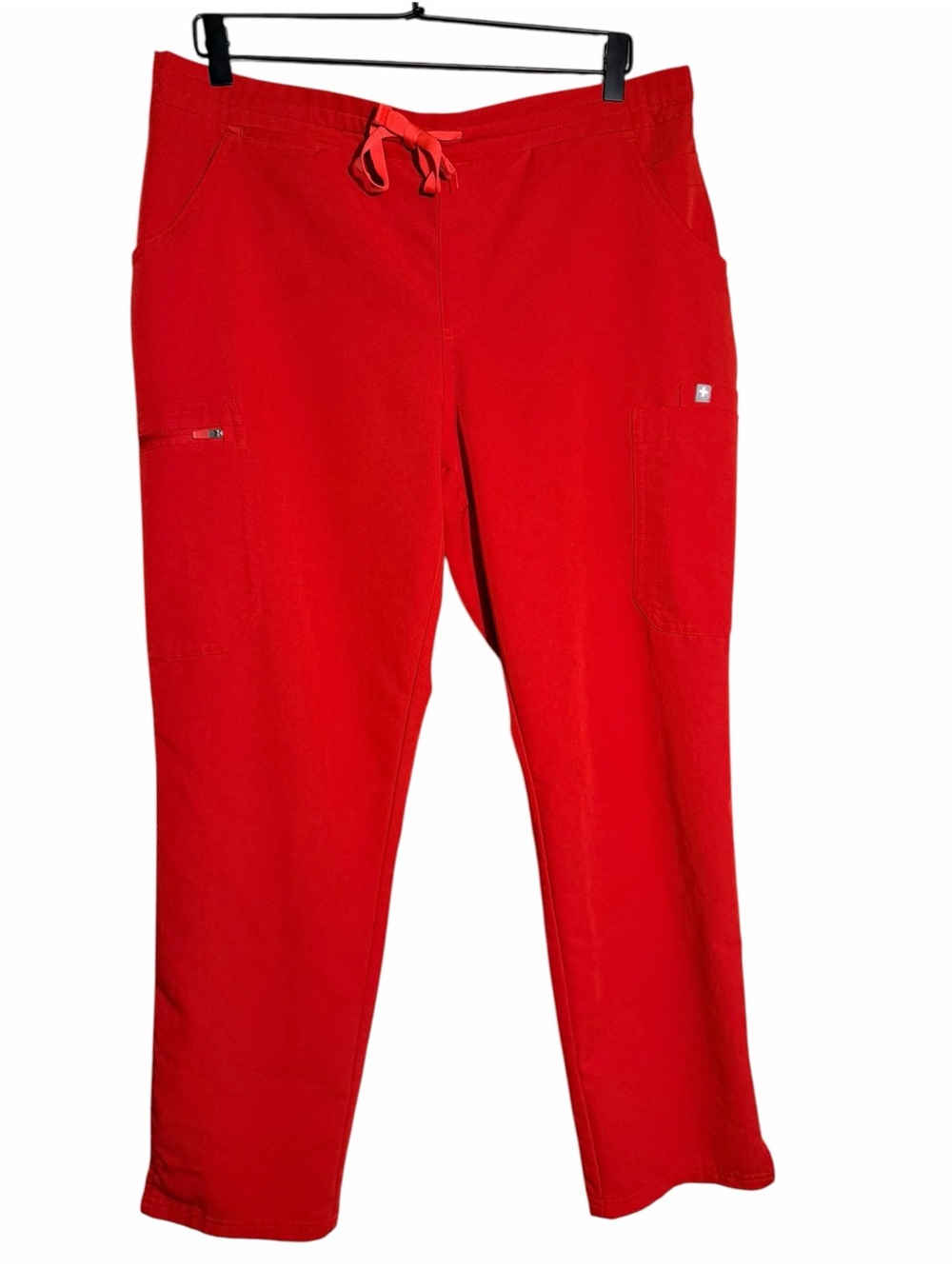Figs Women’s Red Yola Petite Cargo Scrub Nursing Pants